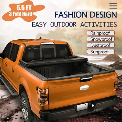 For 04-20 Ford F150 5.5ft Hard Bed Fiberglass Tri-Fold Tonneau Cover W/LED • $265.95