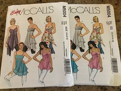 🌸 McCALL'S #M5004 - LADIES SEXY SUMMER HANKIE HEM TOP PATTERN 4-10 / 12-18 FF • $12.34
