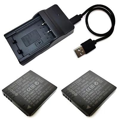 Battery Pack / USB Charger For Panasonic Lumix DMC-FT1 DMC-FT2 DMC-FT3 DMC-FT4 • $65.98