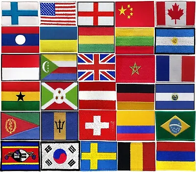 £2.79 • Buy International Country Flag Badges Clothing Iron On Sew On Embroidered Patch