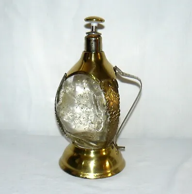 Mid Century Musical Metal Glass Empty Liquor Decanter Wind Up How Dry I Am • $12.68
