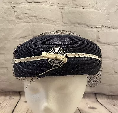 Vintage Women’s Hat Blue With Netting 1940s Era • $18.97