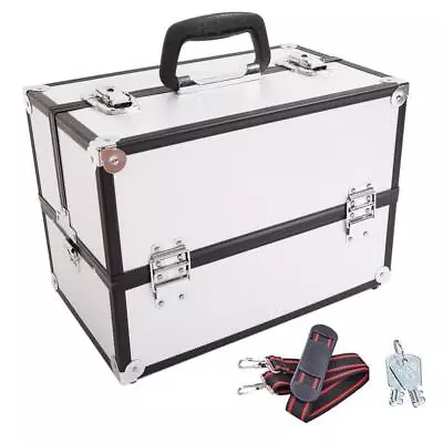 Pro 14  Aluminum Makeup Train Jewelry Storage Box Cosmetic Organizer Travel Case • $38.59