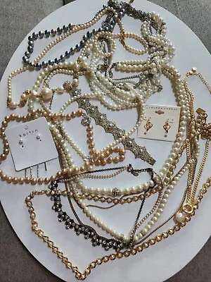 Faux Pearl Costume Jewelry Lot - Vintage To Now - Marvella The Limited Designer  • $9