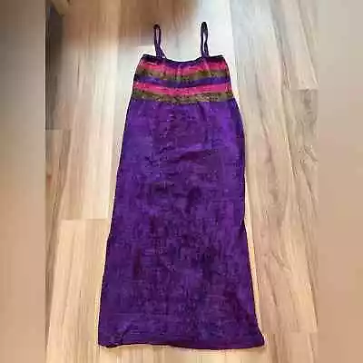 Vintage Liz Claiborne Velvet Knit Dress Size Small  Purple Pink Maxi • $25