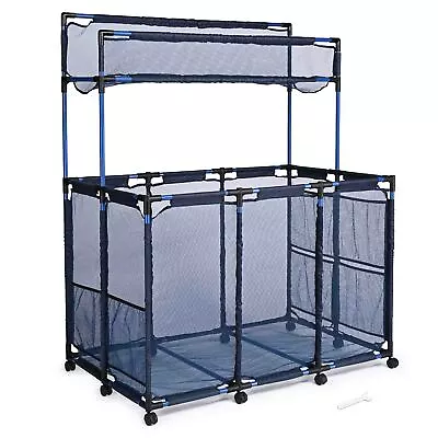 Pool Bin Storage Cart 2 Layers Mesh Bins Organization  • $108.85
