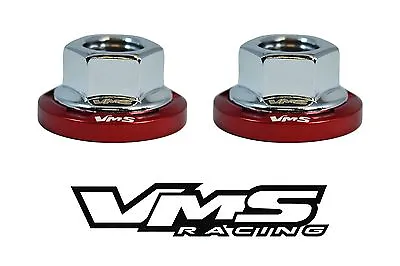 6 Vms Racing Strut Tower Dress Up Red Washers & Silver Flanged Nuts For Honda • $39.95