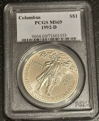 1992-D Columbus Commemorative Silver Dollar PCGS MS69 MS 69 - TCCCX • $20.25