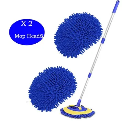 Microfiber Car Wash Brush Cleaning Mop Auto Truck 47.5  Long Handle Extension • $16.99