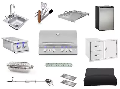 $5360 • Buy Summerset Grill Package 32  Grill, Double Side Burner, Mini Fridge, Sink & More!