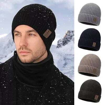 Windproof Ear Protection Cap Soft Beanies Hat Winter Earmuffs Cap  Men • £6.82