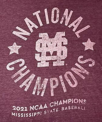 Mississippi State Bulldogs 2021 National Champions T-Shirt Mens Sz M • $14.99
