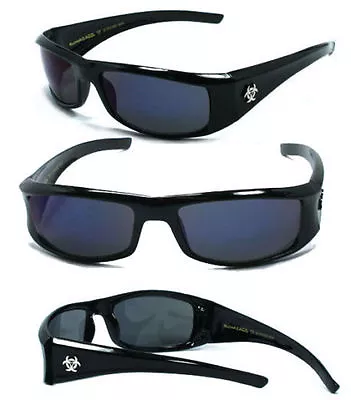 BioHazard Mens Riding Biker Sunglasses UV400 - BZ1 Blue Smoke Lens • $16.97