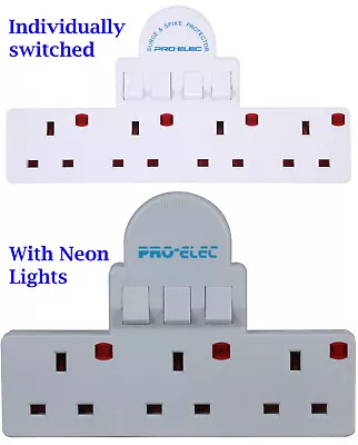 Main Adaptor Extension Power Socket 3 Or 4 Way Gang Switched Multi UK Plug 13A • £6.95