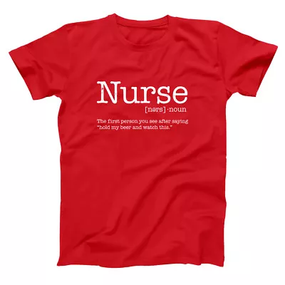 Nurse Funny Definition Medical Gift Humor Red Basic Men's T-Shirt • $20