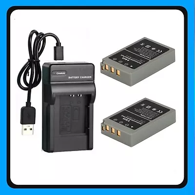 2 Battery/USB M Charger For Olympus OM-D E-M10 PEN E-PL2 E-PL5 E-PL6 E-PL7 E-PM2 • $44.60