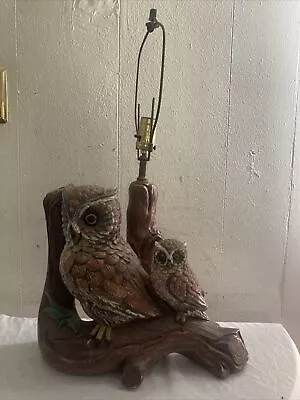 Vintage Ceramic Owl Lamp 24” • $89