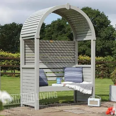 WOODEN GARDEN ARBOUR PATIO BENCH PERGOLA ARCH SEAT ROUND TOP - Pressure Treated • £305.99