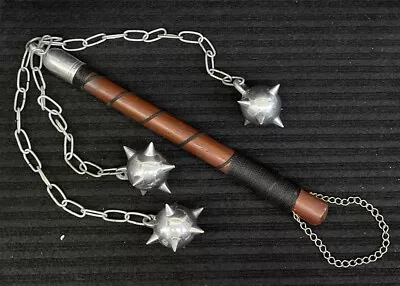 Medieval Gladiator Spiked Solid Metal Triple Mace Ball Flail Morningstar • $19.99