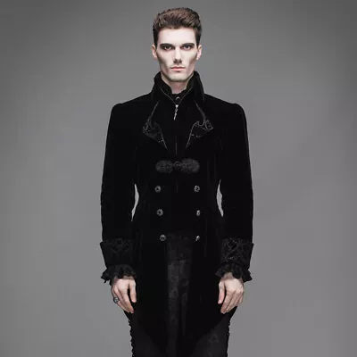 Formal Men Jacket Tuxedo Coat Black Victorian Tailcoat Riding Groom Gift Wedding • $150