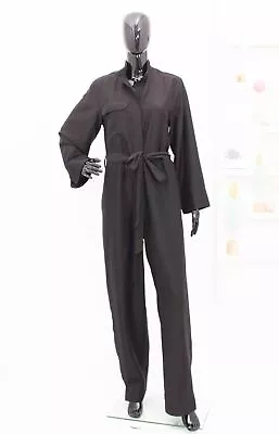 Arket Jumpsuit Black Lyocell Boiler Suit Belted Straight Loose Leg 38 • $85.05