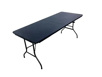 £54.75 • Buy 6ft Foot Black 1.8m Folding Table Heavy Duty Catering Camping Trestle Market Bbq