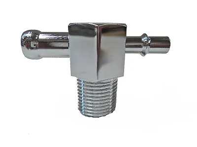 Intake Manifold Vacuum T Tee Fitting Chrome Aluminum 1/2  - 1/4  A6 • $15.95