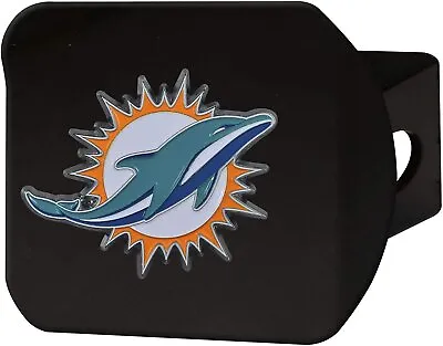 Miami Dolphins Hitch Cover Black Solid Metal With Raised Color Metal Emblem... • $28.79