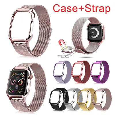 $17.59 • Buy For Apple Watch 7654321 Iwatch 38 40 41 42 44 45 Milanese Metal Strap Band +case
