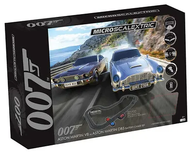 Micro Scalextric G1171M James Bond 007 Race Set: Aston Martins Battery Powered • £49.75