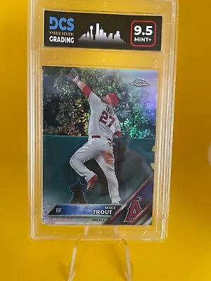 2016 Topps Chrome Refractor Mike Trout (Leaping) #1.1 DCS 9.5 Gem MINT • $29.99