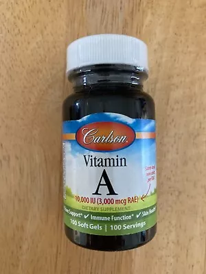 Carlson Vitamin A 10000iu 100 Softgels 3000mcg • $9.99