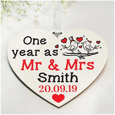 PERSONALISED 1st 10th 25th Wedding Anniversary Gifts For Her Him Wife Husband • £5.99