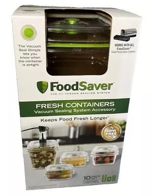 FoodSaver Fresh Containers 10 Piece Set Vacuum Sealing System Accessory NEW • $91.79