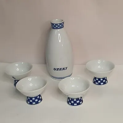 Vintage Japanese Ozeki Blue And White Sake Set • $40