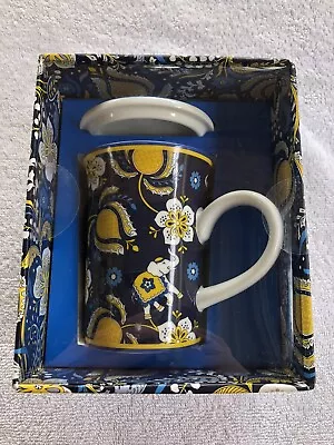 NIB Vera Bradley Porcelain Coffee Tea Mug Cover Lid Ellie Blue • $10