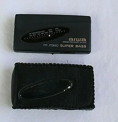 Aiwa CR-A05 Mini AM FM Stereo Receiver Radio Super Bass + Carrying Case Works • $89.99