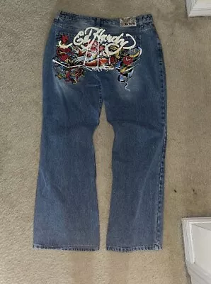 Ed Hardy Jeans Men 32 Tiger Koi Dragon *Vintage Exclusive* FAST SHIP • $130