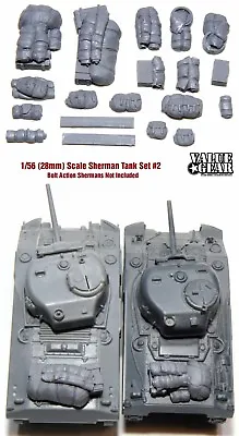 1/56 28mm - Sherman Tank Set #2 (2 Pack) - Value Gear Resin - War Gaming Stowage • $10