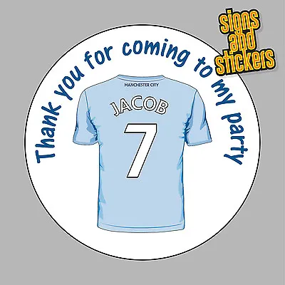 40 Personalised Manchester City Party Stickers Bag Seals Invites Any Name Age • £2.49