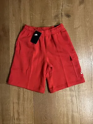 NWT Nike Sportswear Side Pocket Fleece Sweat Shorts Red Mens Size XS • $29.99