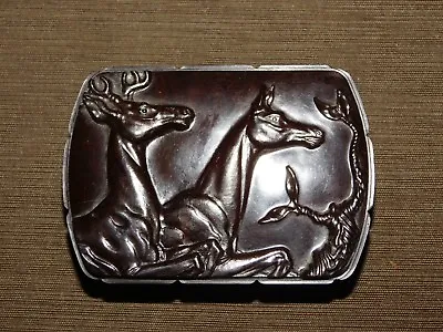 Vintage 4 1/2  X 3 1/8  X 2  High Usa Hickok Horse Moose Bakelite Trinket  Box • $55.99