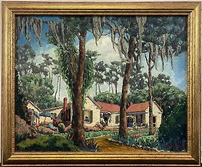 Early 20th C. George Waller Parker South Carolina Low Country Home Oil SIGNED • $5950