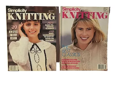 Lot Of 2 Vintage Simplicity Knitting Magazines 1988-89 • $12.82