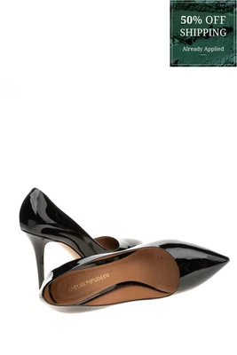 £69.99 • Buy RRP €480 EMPORIO ARMANI Leather Court Shoes US9 EU40 UK7 Black Patent Panel