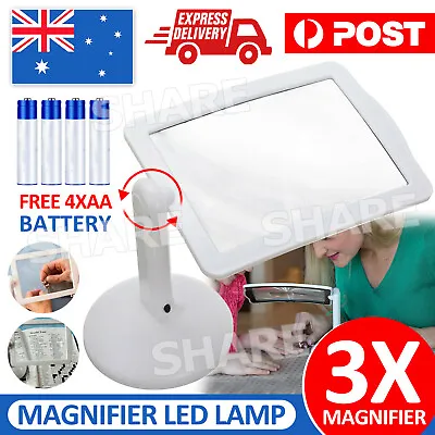 Desk Magnifier Magnifying Glass Holder LED Light Tool Large Lens Lighted Lamp • $14.95