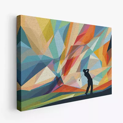 Golf Abstract Colorful Minimalist Design 1 Horizontal Canvas Wall Art Prints • $58.99