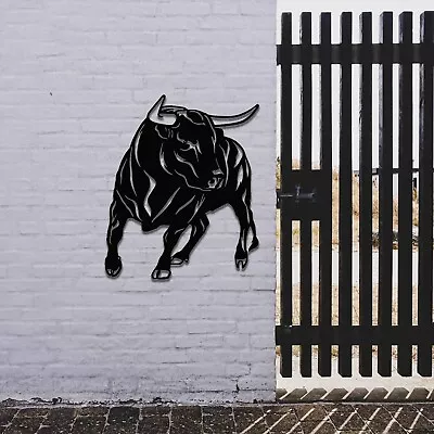 Large Metal Bull Wall Art - Unique Gift For Rodeo & Western Fans • £24.49