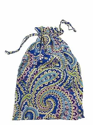 Vera Bradley Capri Blue Drawstring Travel Pouch Sack Diddy • $12