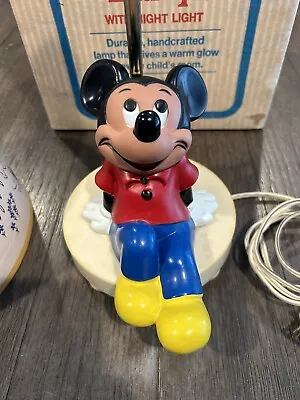 Vintage Mickey Mouse No. 553 Nursery Lamp/Nightlight With Box & Shade (Tested) • $44.95